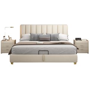 Cream wind bed modern simple 1.5m net red ins double master bedroom 1.8m Italian light luxury solid wood technology cloth bed