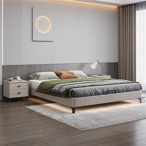 No bed head floating bed modern simple single double low bed all solid wood tatami bedroom bay window row frame bed frame