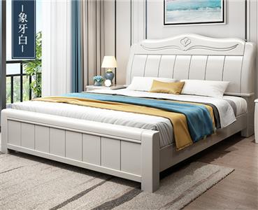 Solid wood bed sheet double bed solid wood hotel rental room bedroom high box storage bed