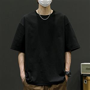 Cotton trend teen loose half sleeve base shirt