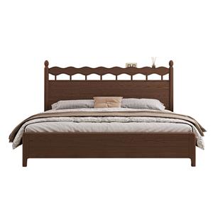 French retro solid wood furniture ash wood high-end double bed