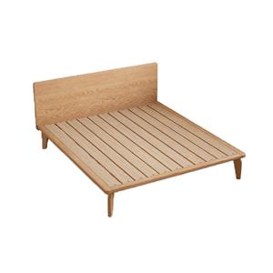 Ultra-thin solid wood bed with flush headboard