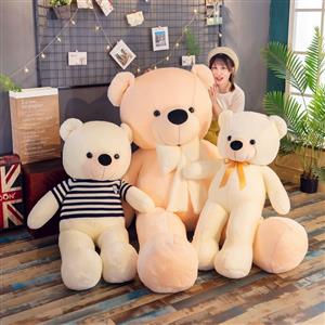 Creative bow tie bear plush toy children's doll size